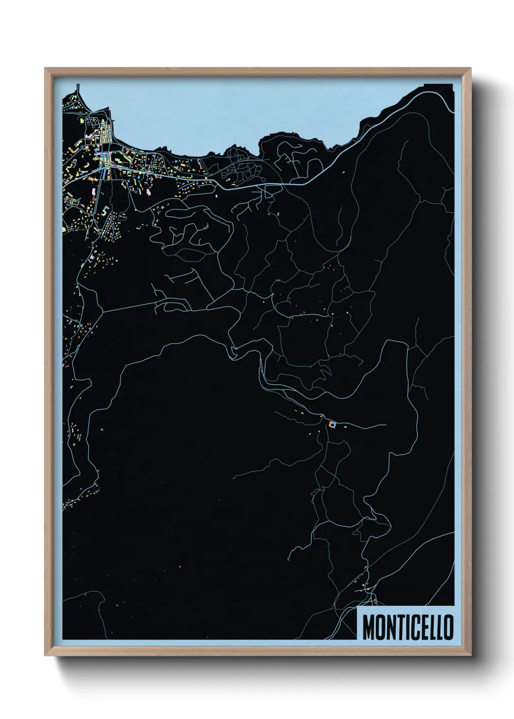 Une affiche de carte sur Monticello