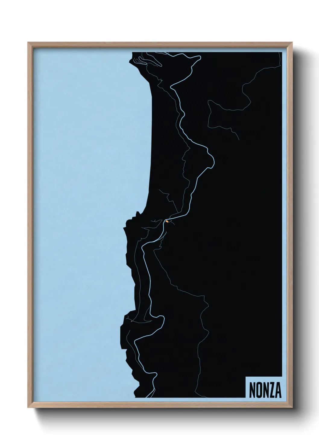 Une affiche de carte sur Nonza