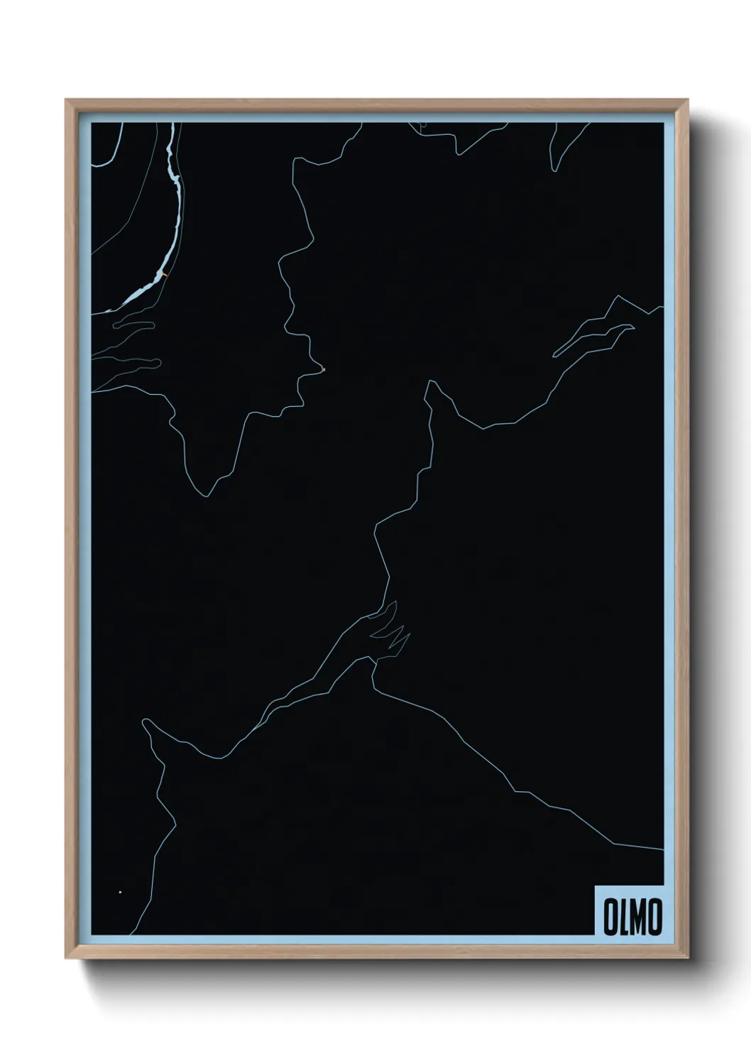 Une affiche de carte sur Olmo