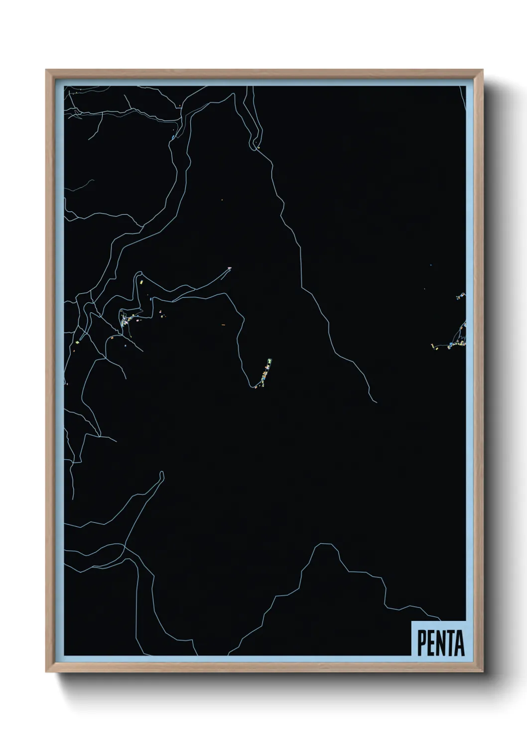 Une affiche de carte sur Penta