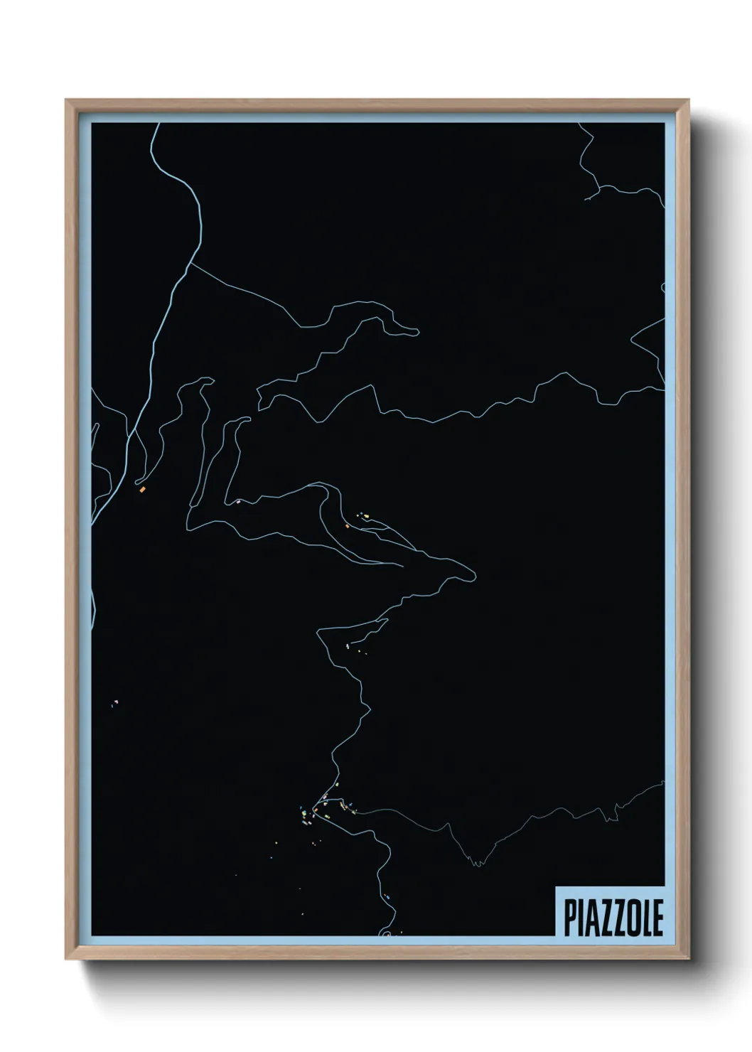 Une affiche de carte sur Piazzole