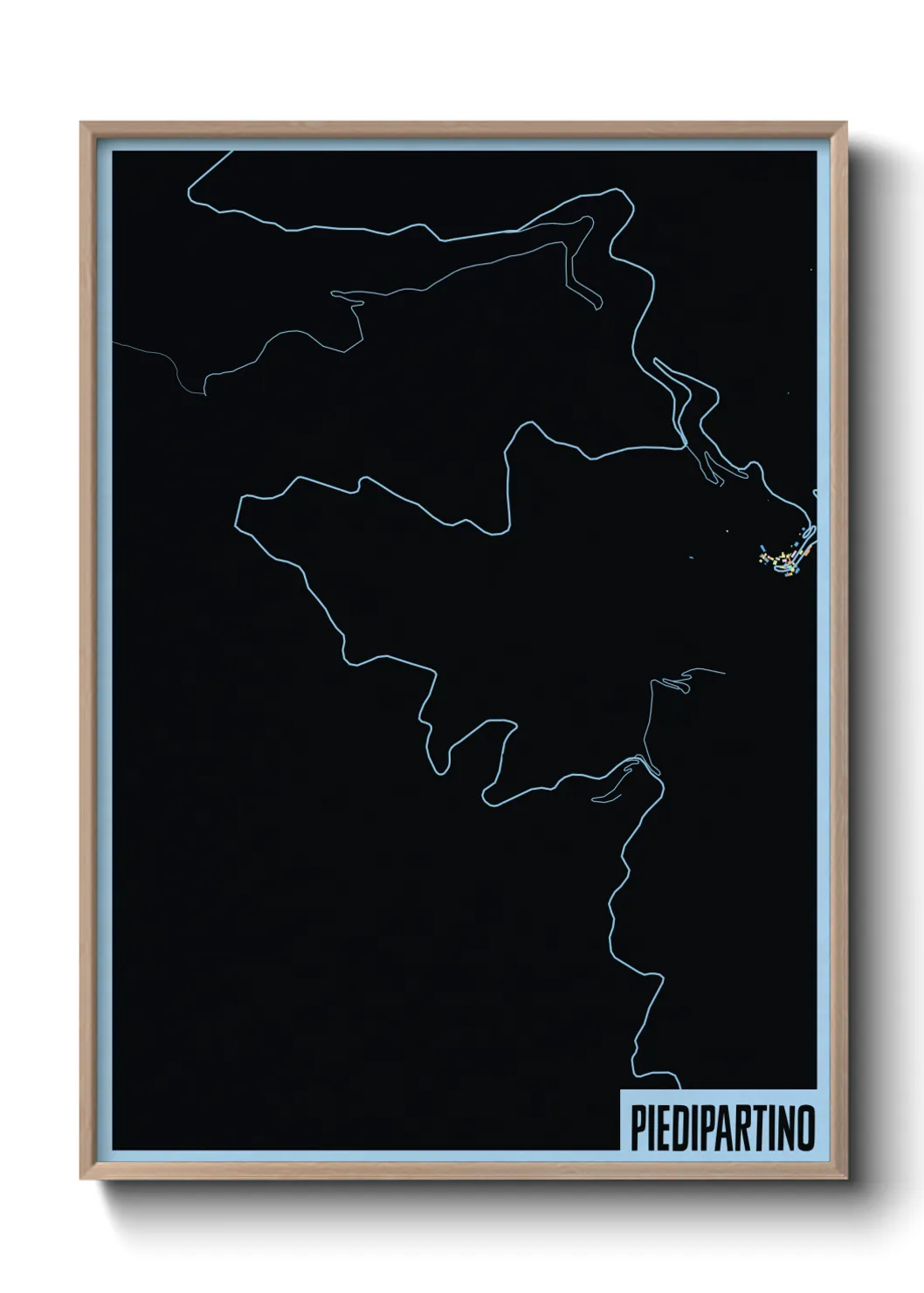 Une affiche de carte sur Piedipartino