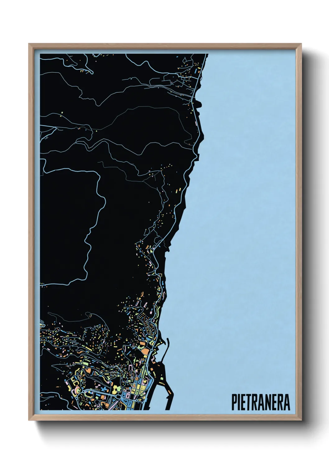 Une affiche de carte sur Pietranera
