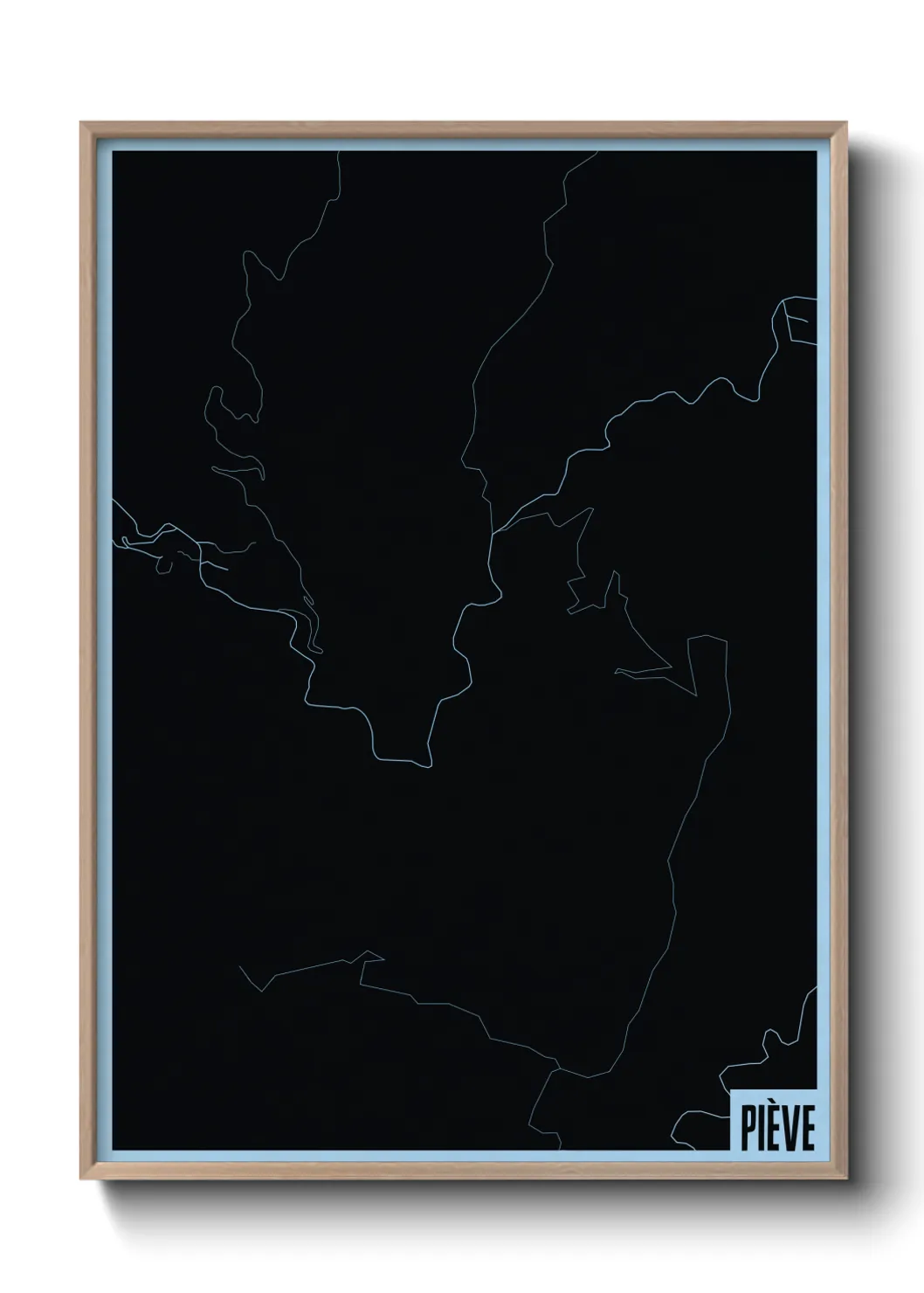 Une affiche de carte sur Piève