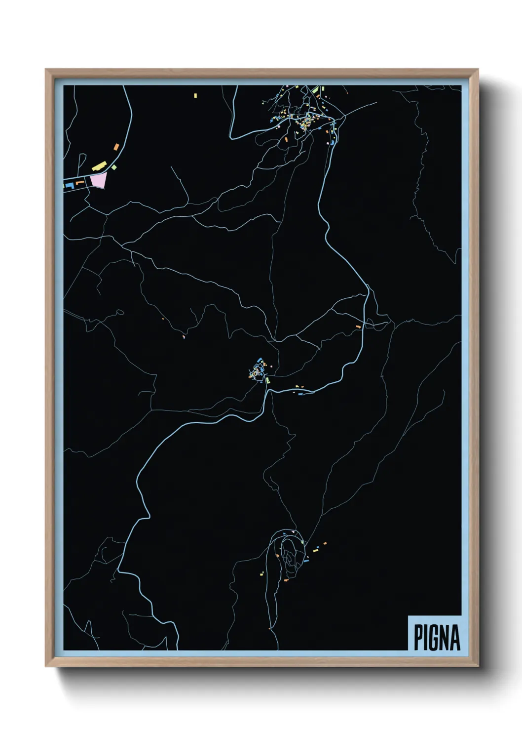 Une affiche de carte sur Pigna