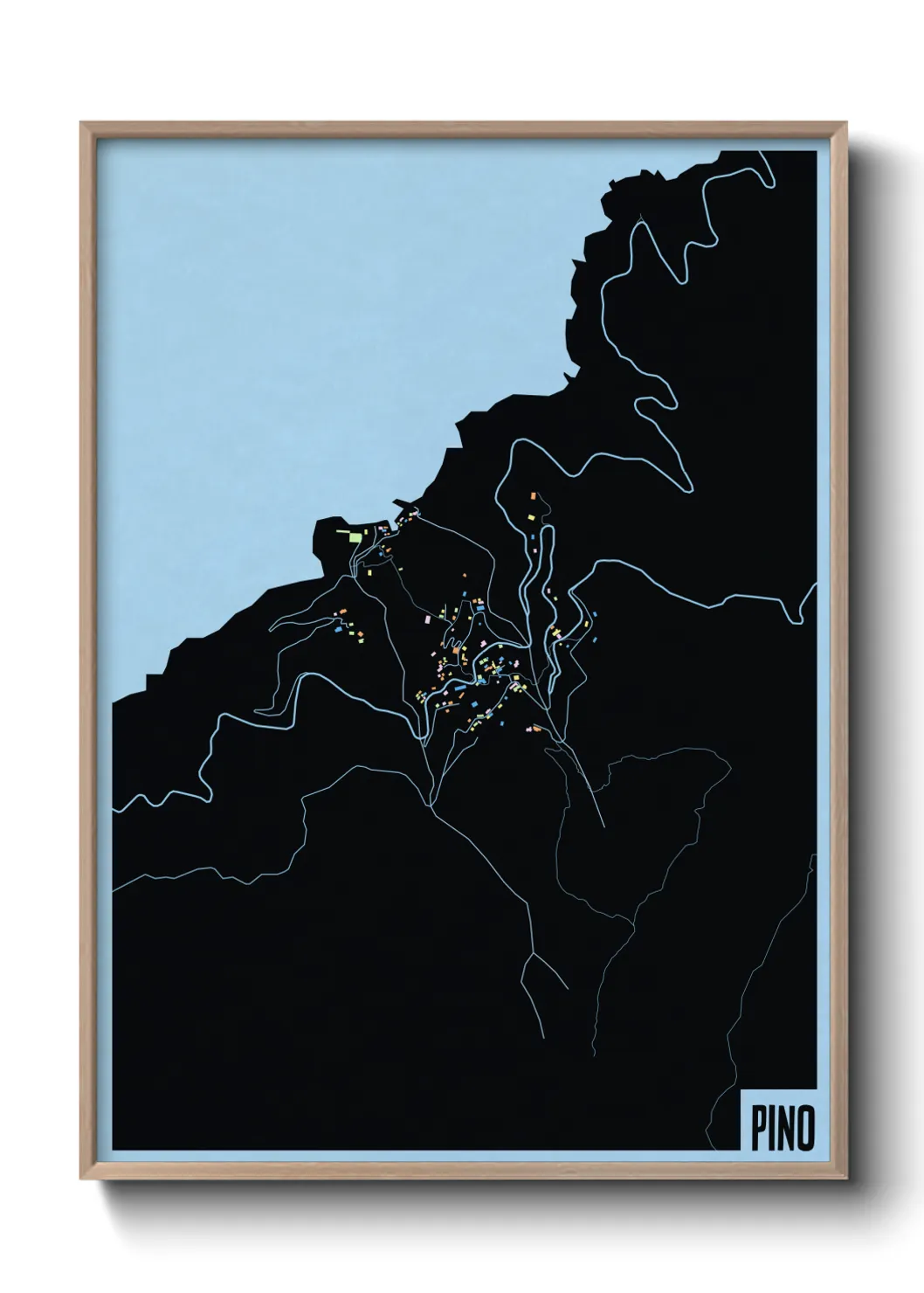 Une affiche de carte sur Pino