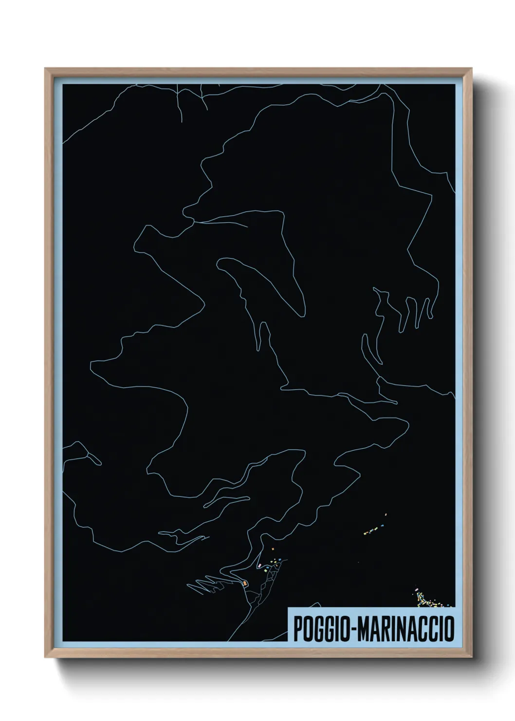 Une affiche de carte sur Poggio-Marinaccio