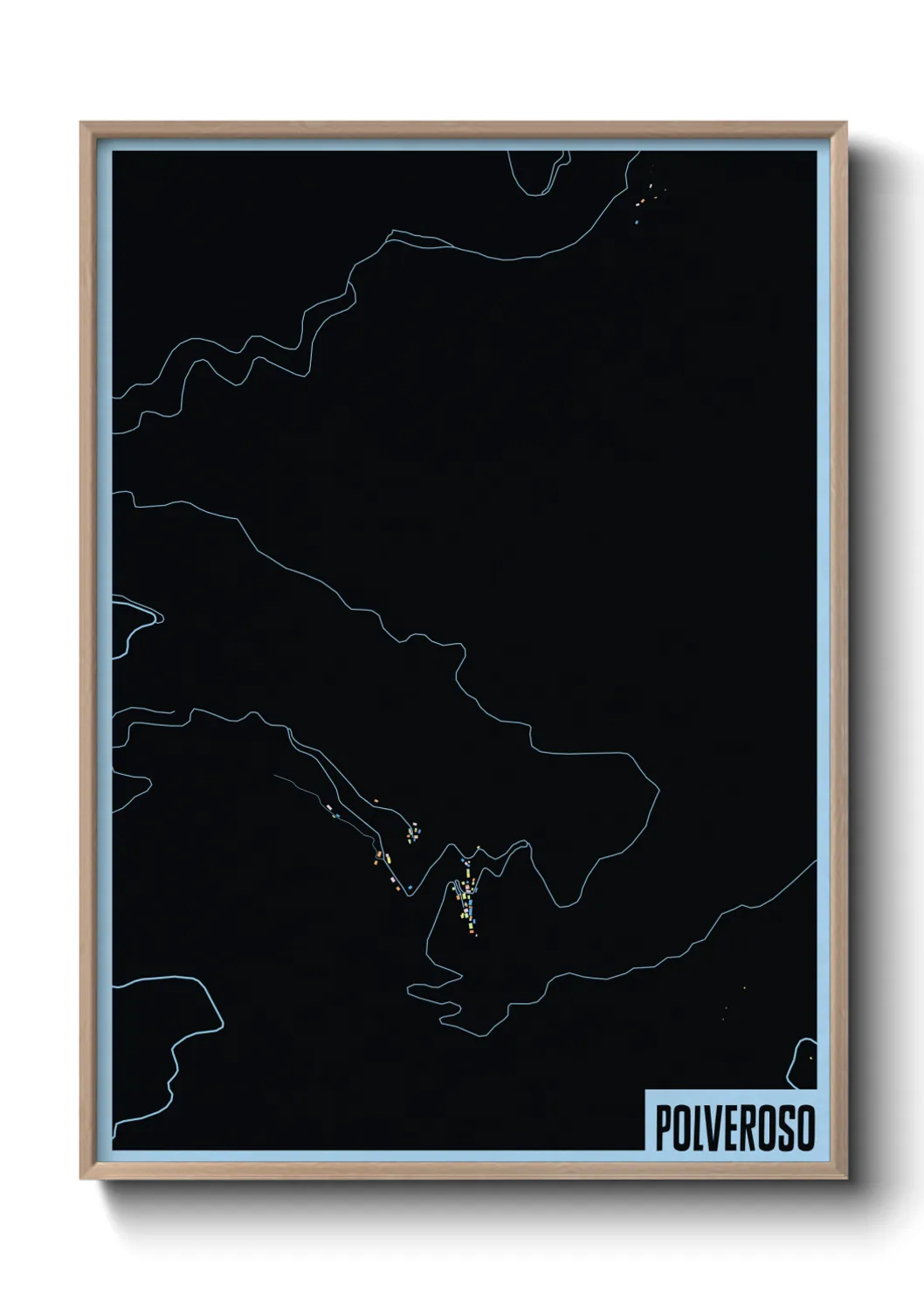 Une affiche de carte sur Polveroso