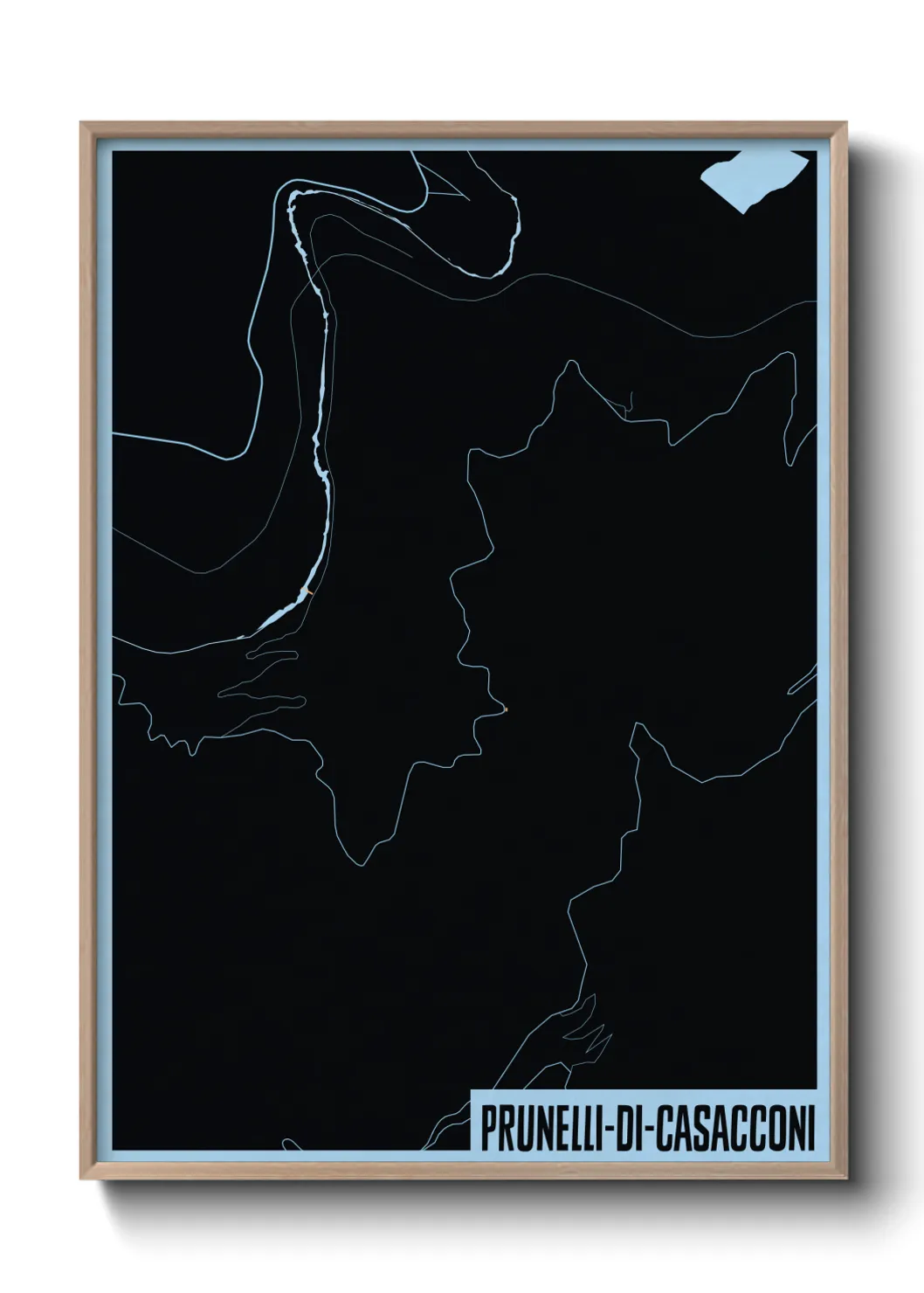 Une affiche de carte sur Prunelli-di-Casacconi
