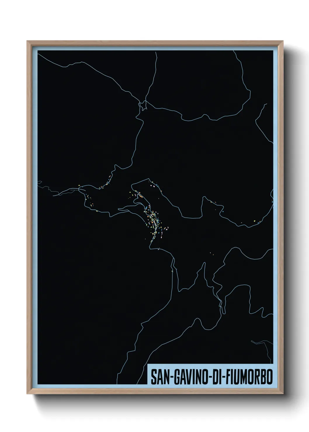 Une affiche de carte sur San-Gavino-di-Fiumorbo