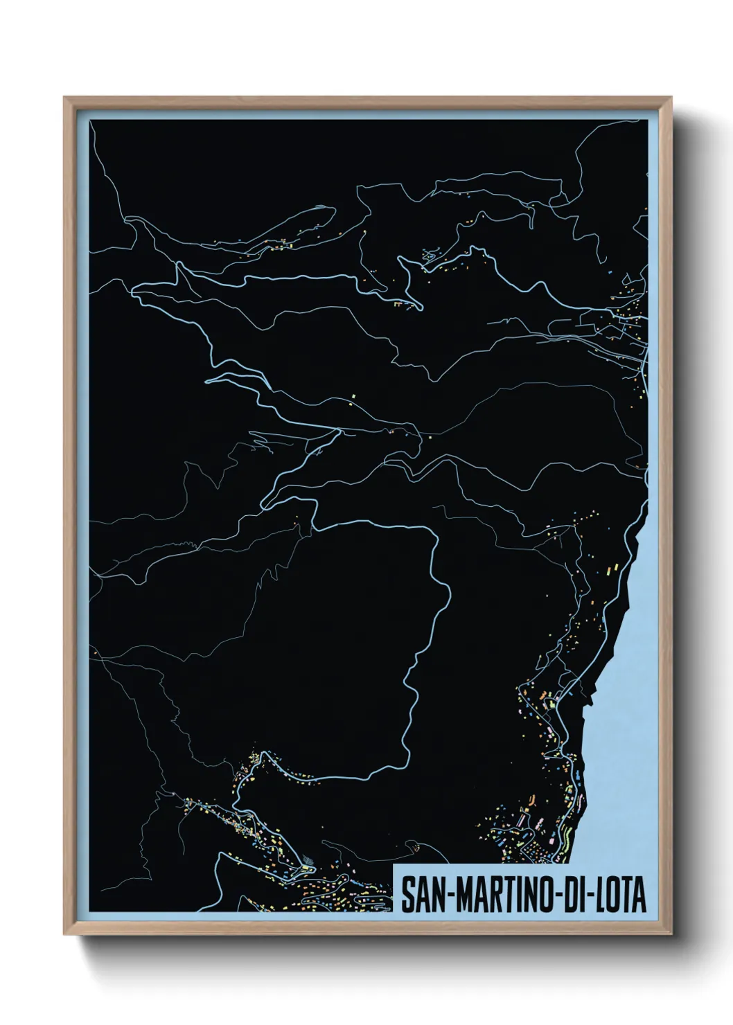 Une affiche de carte sur San-Martino-di-Lota