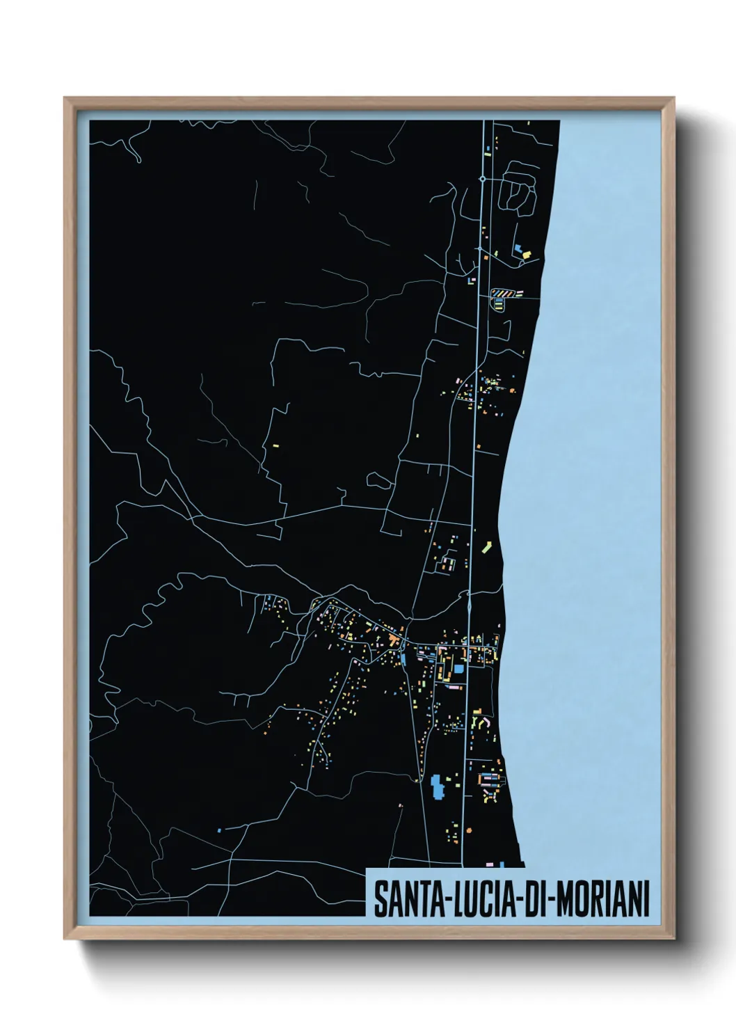 Une affiche de carte sur Santa-Lucia-di-Moriani