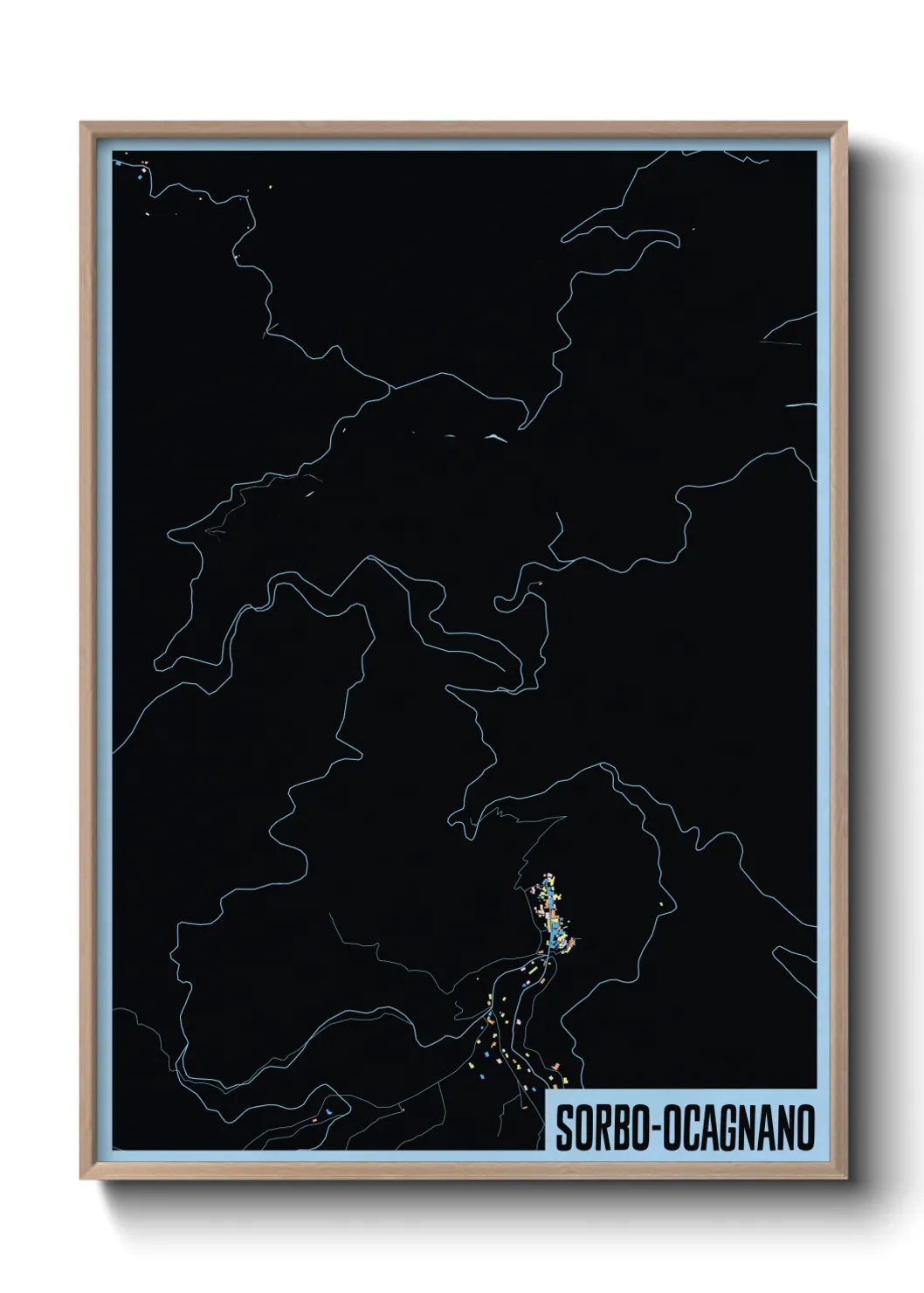 Une affiche de carte sur Sorbo-Ocagnano