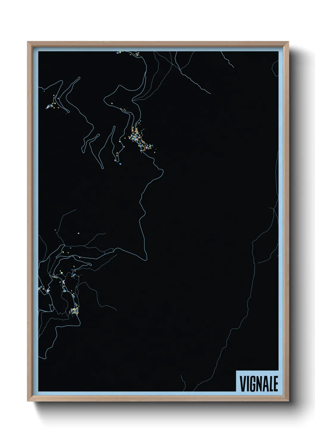 Une affiche de carte sur Vignale