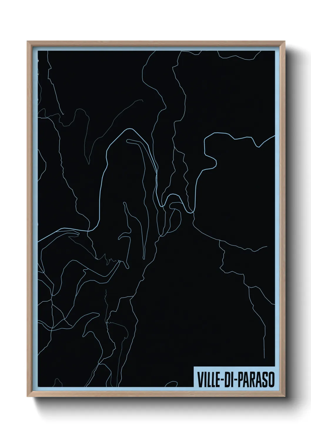 Une affiche de carte sur Ville-di-Paraso