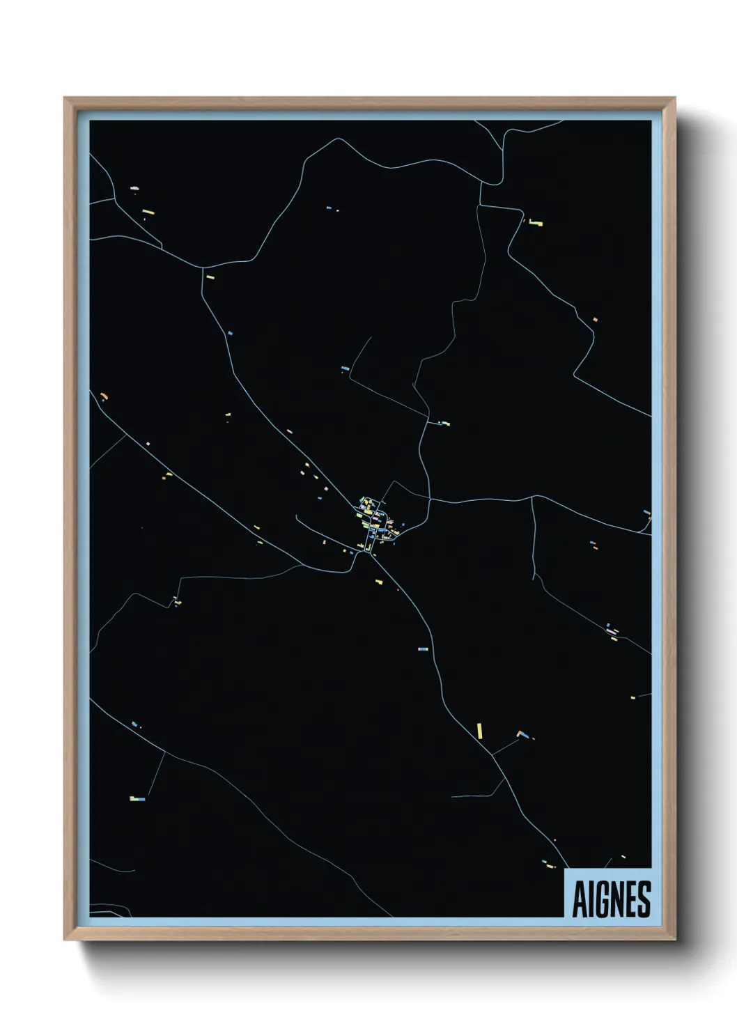 Une affiche de carte sur Aignes