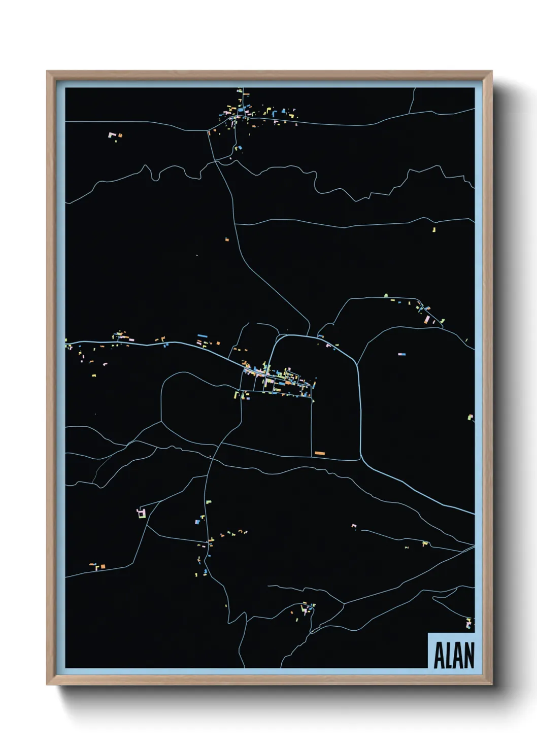 Une affiche de carte sur Alan