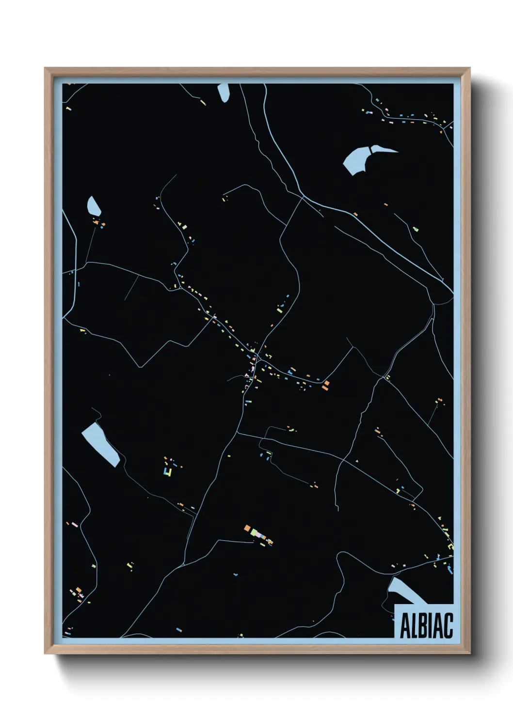 Une affiche de carte sur Albiac