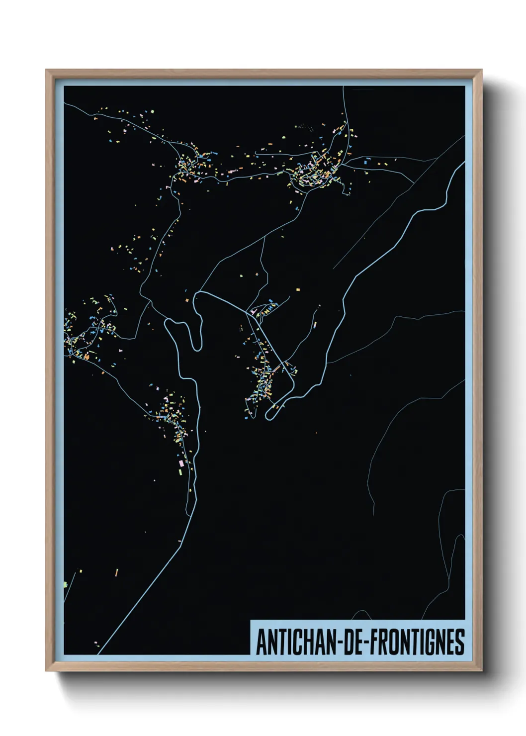 Une affiche de carte sur Antichan-de-Frontignes
