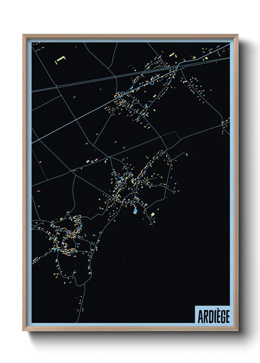 Une affiche de carte sur Ardiège