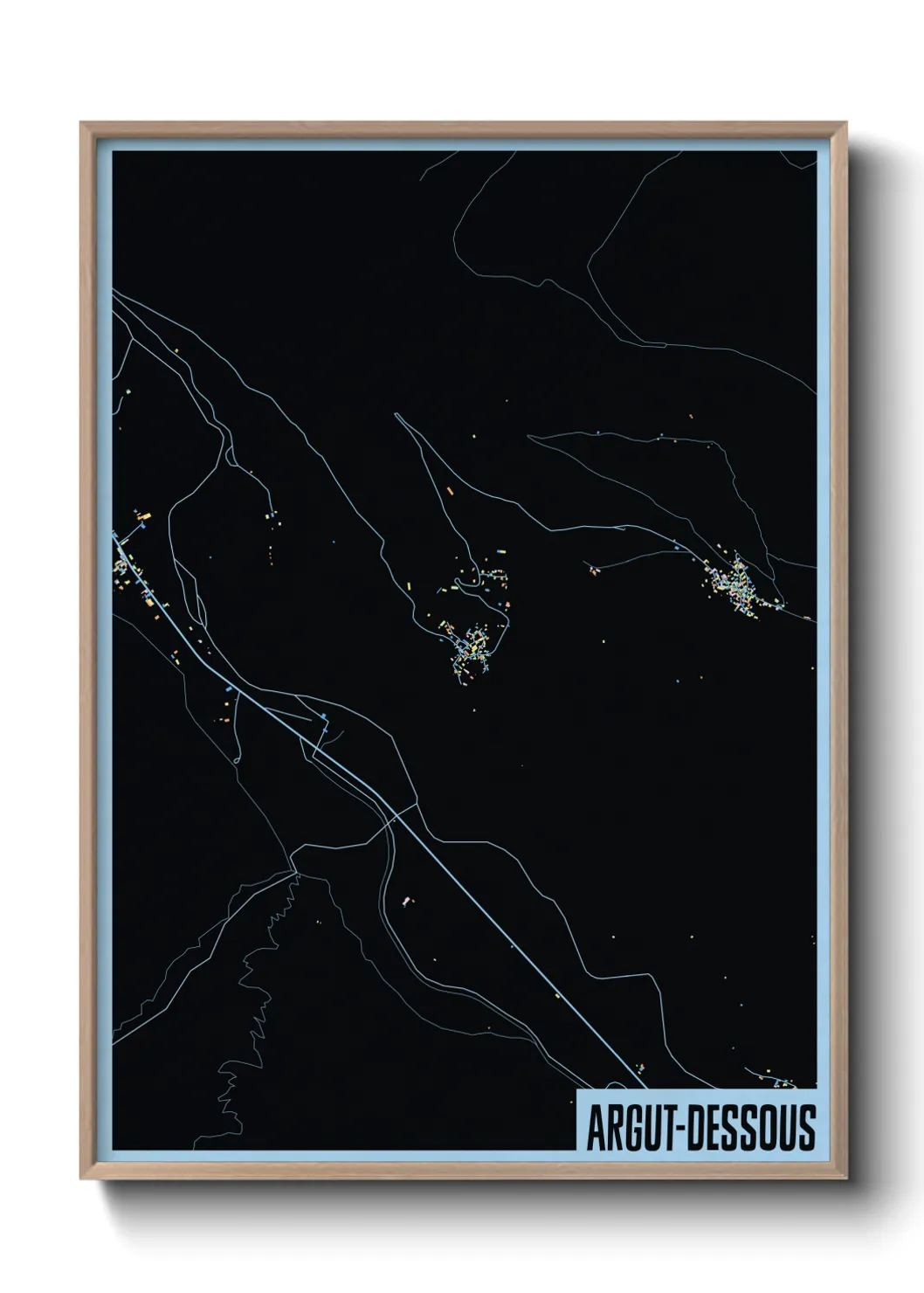 Une affiche de carte sur Argut-Dessous