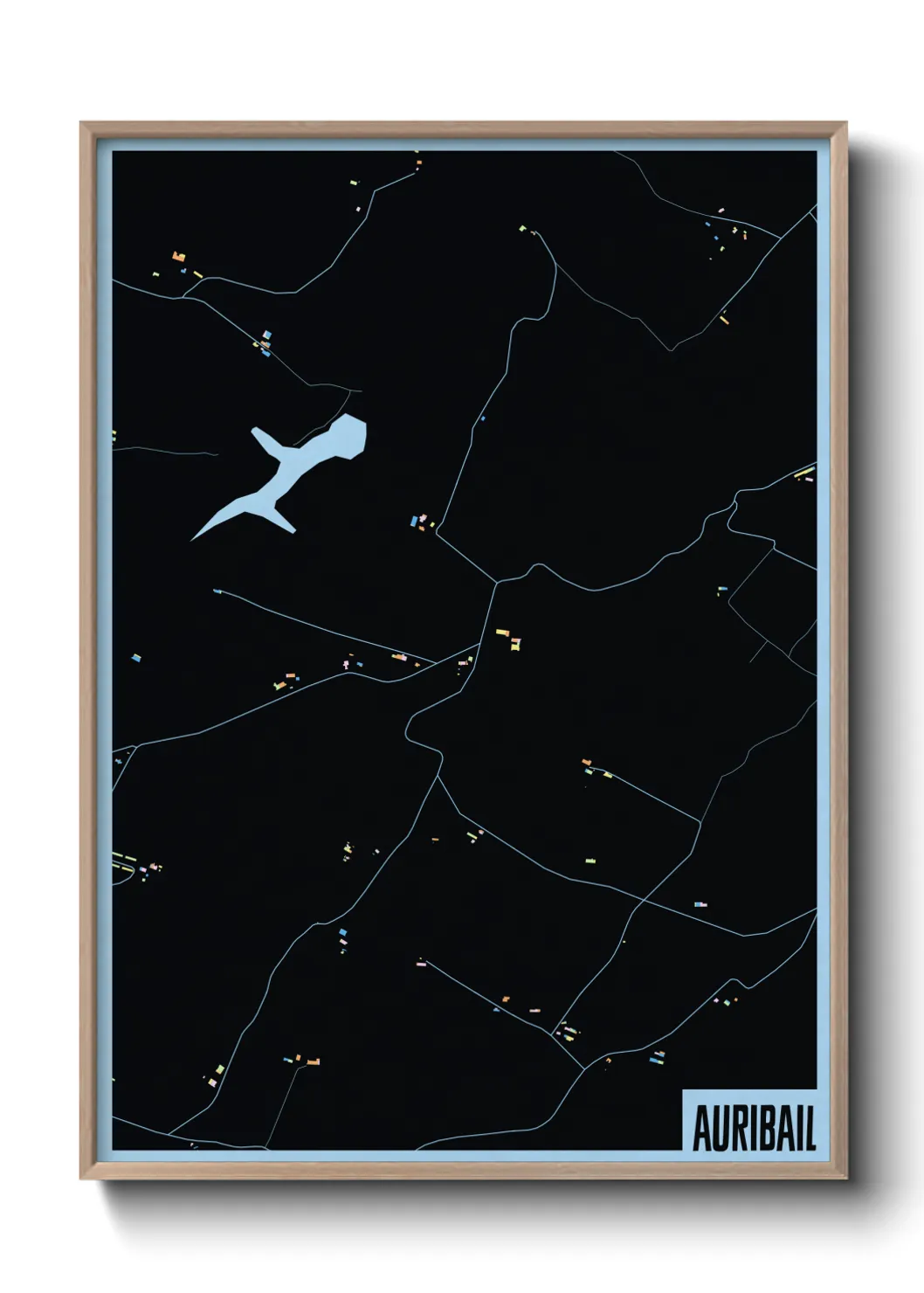 Une affiche de carte sur Auribail