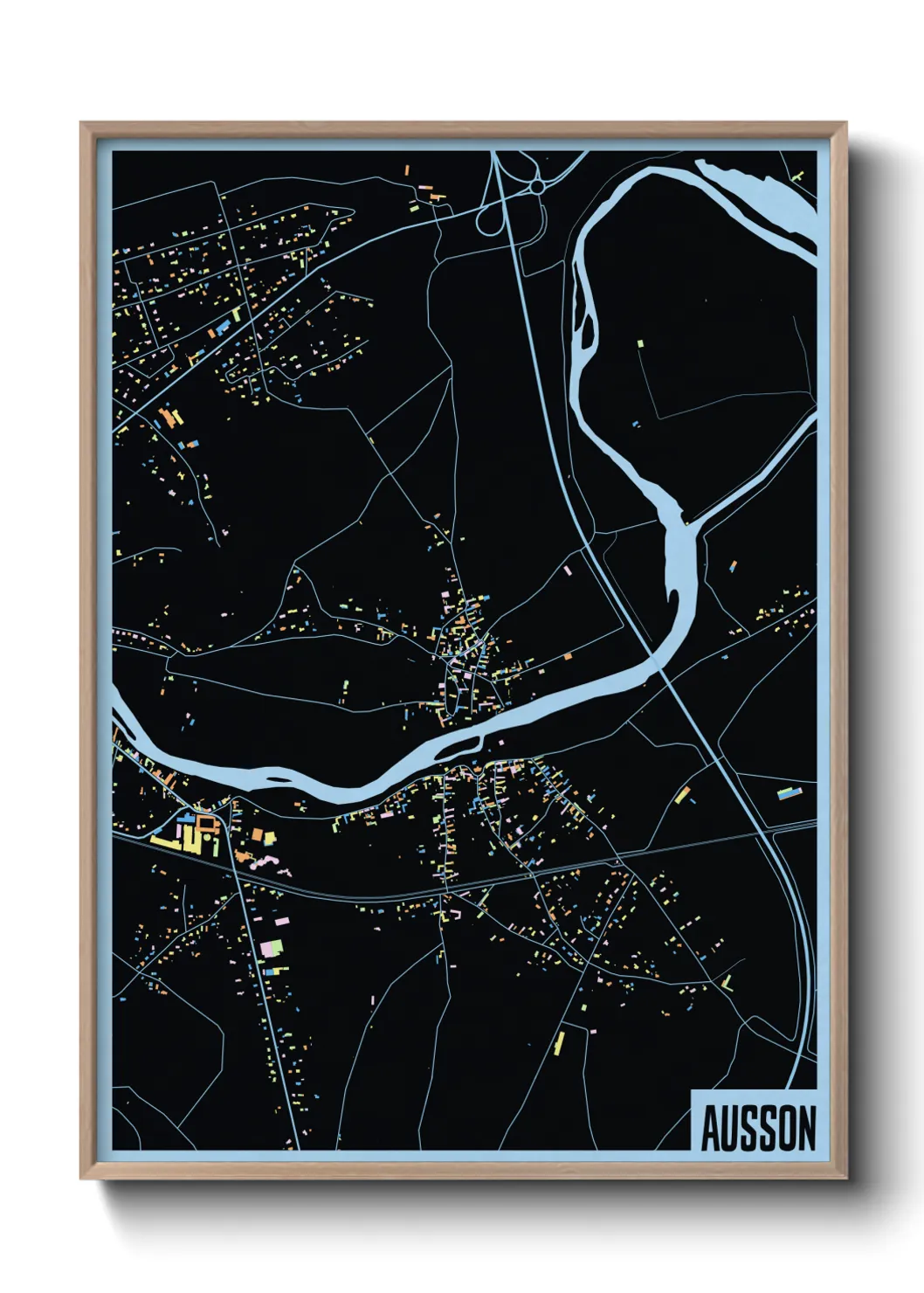 Une affiche de carte sur Ausson