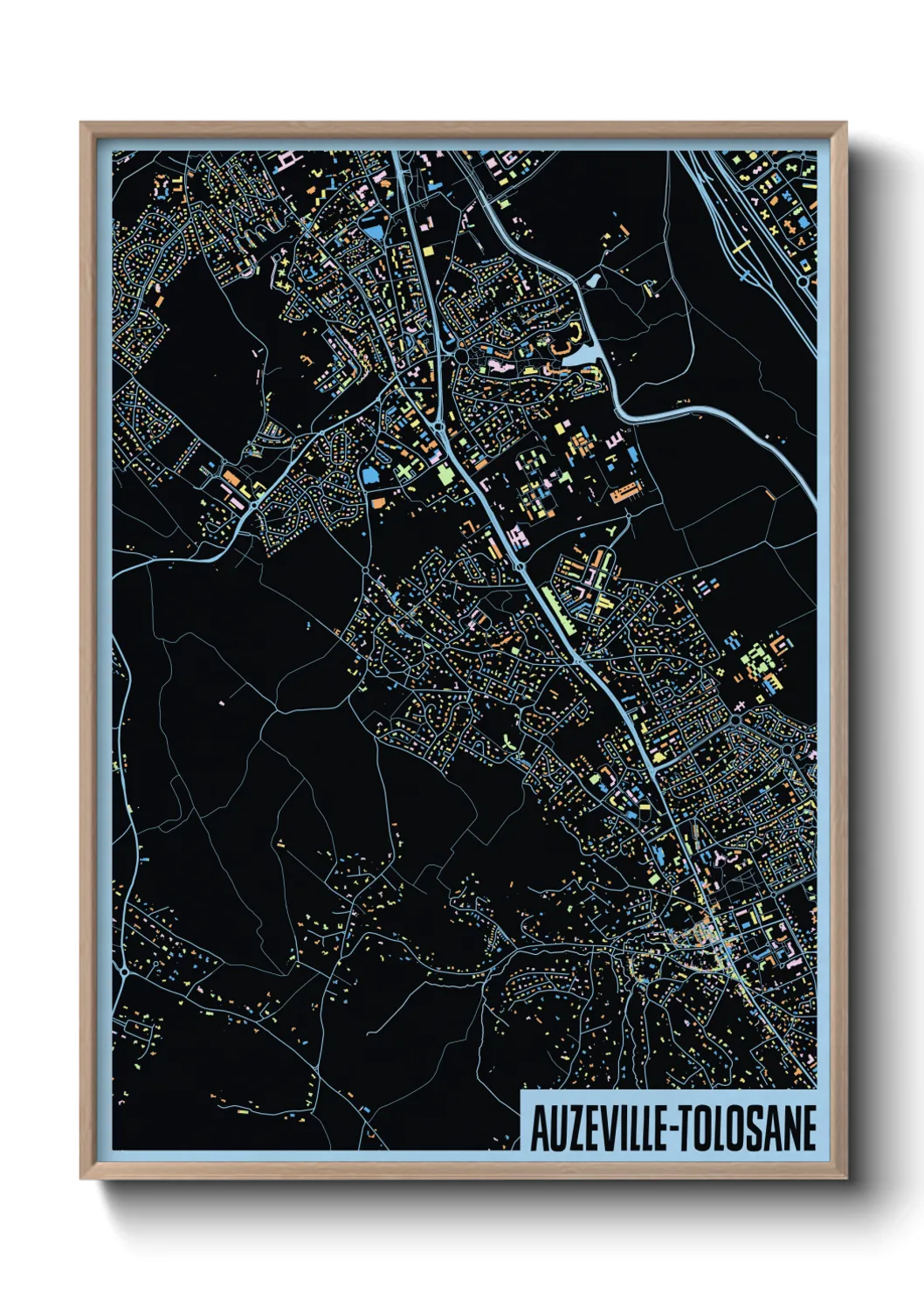 Une affiche de carte sur Auzeville-Tolosane