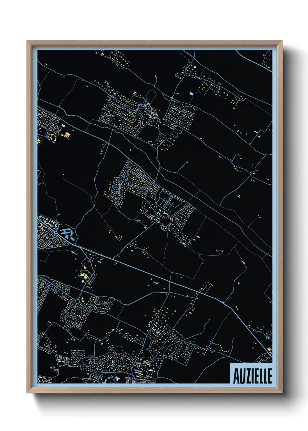 Une affiche de carte sur Auzielle