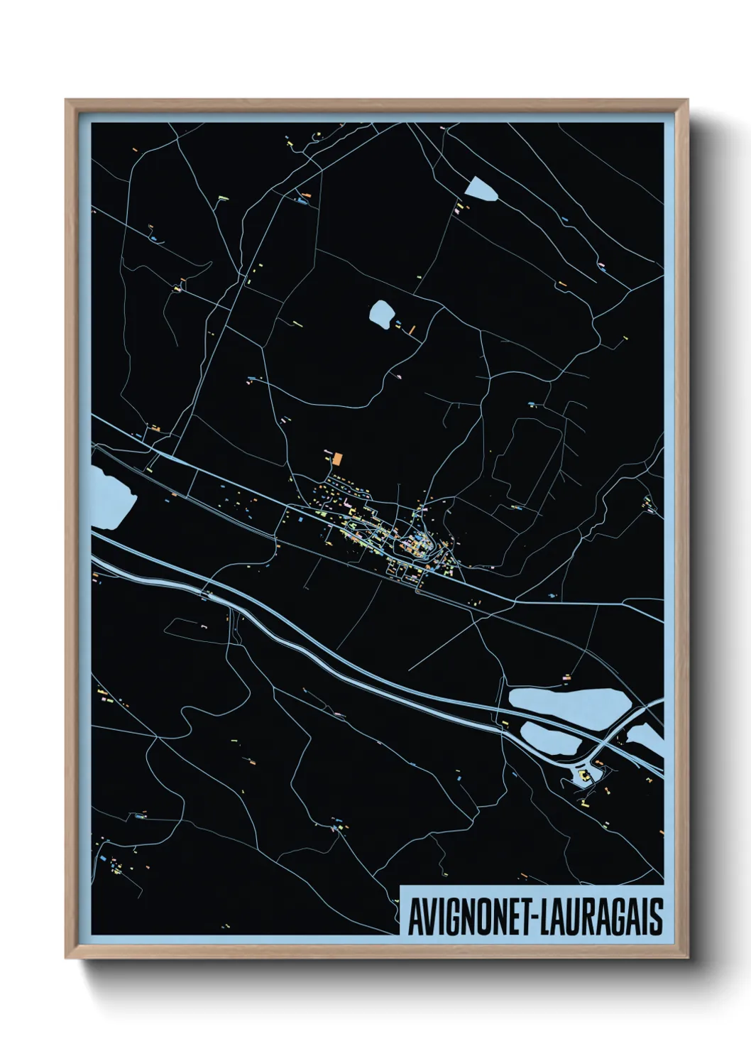 Une affiche de carte sur Avignonet-Lauragais