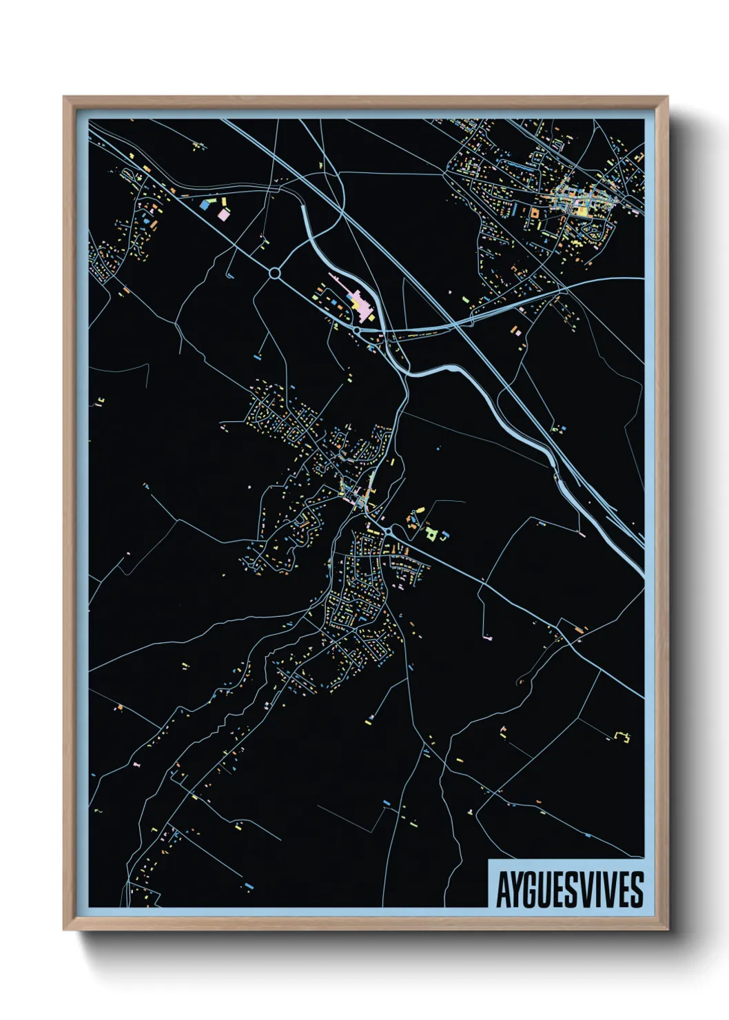 Une affiche de carte sur Ayguesvives