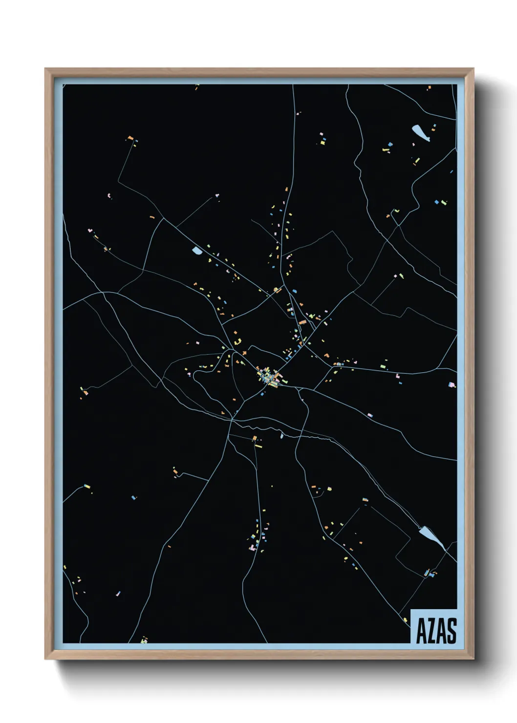 Une affiche de carte sur Azas