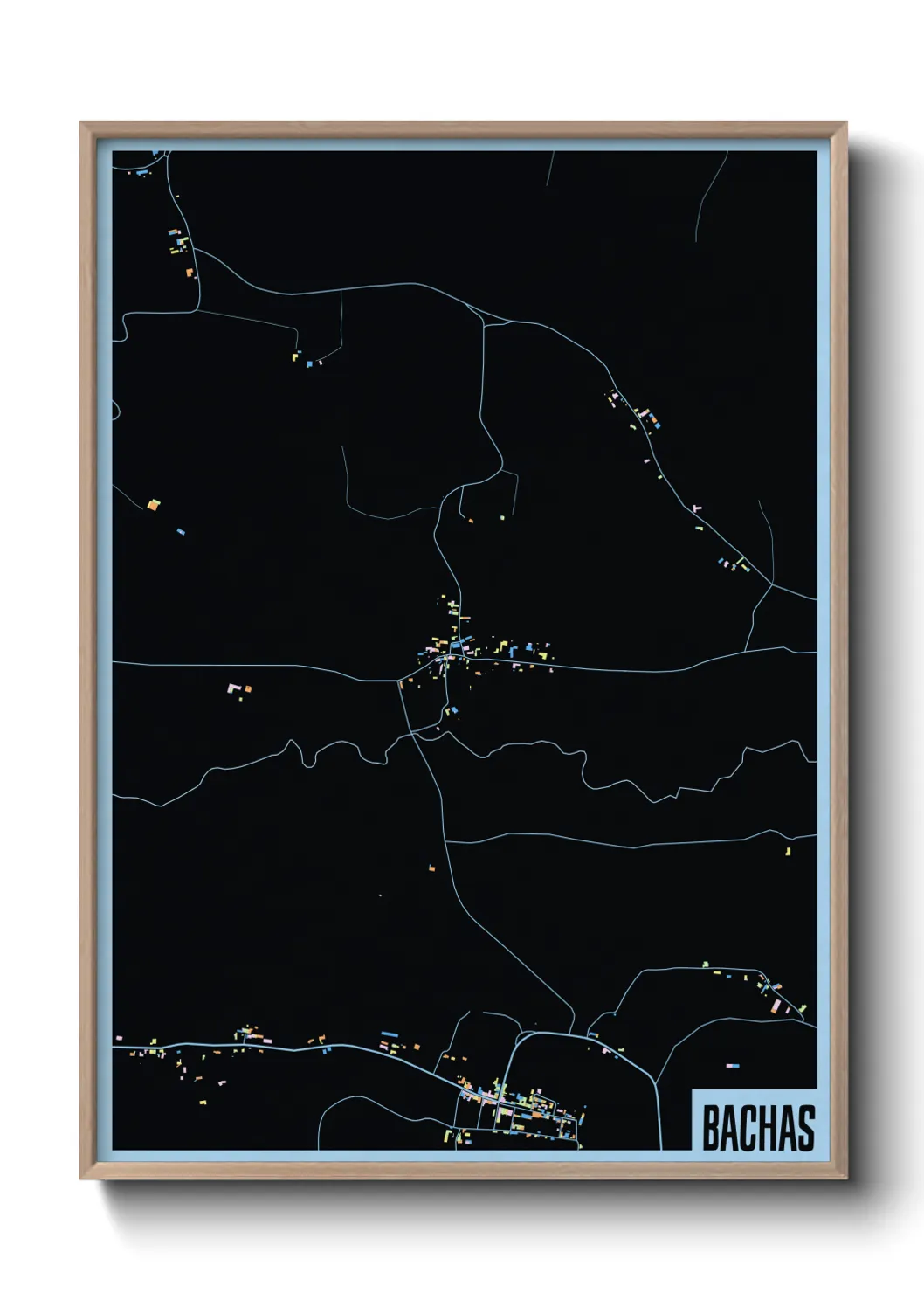 Une affiche de carte sur Bachas
