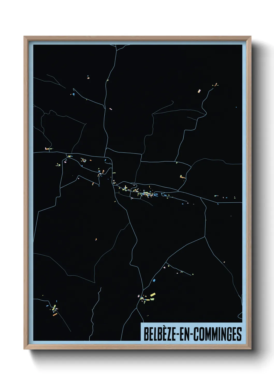 Une affiche de carte sur Belbèze-en-Comminges