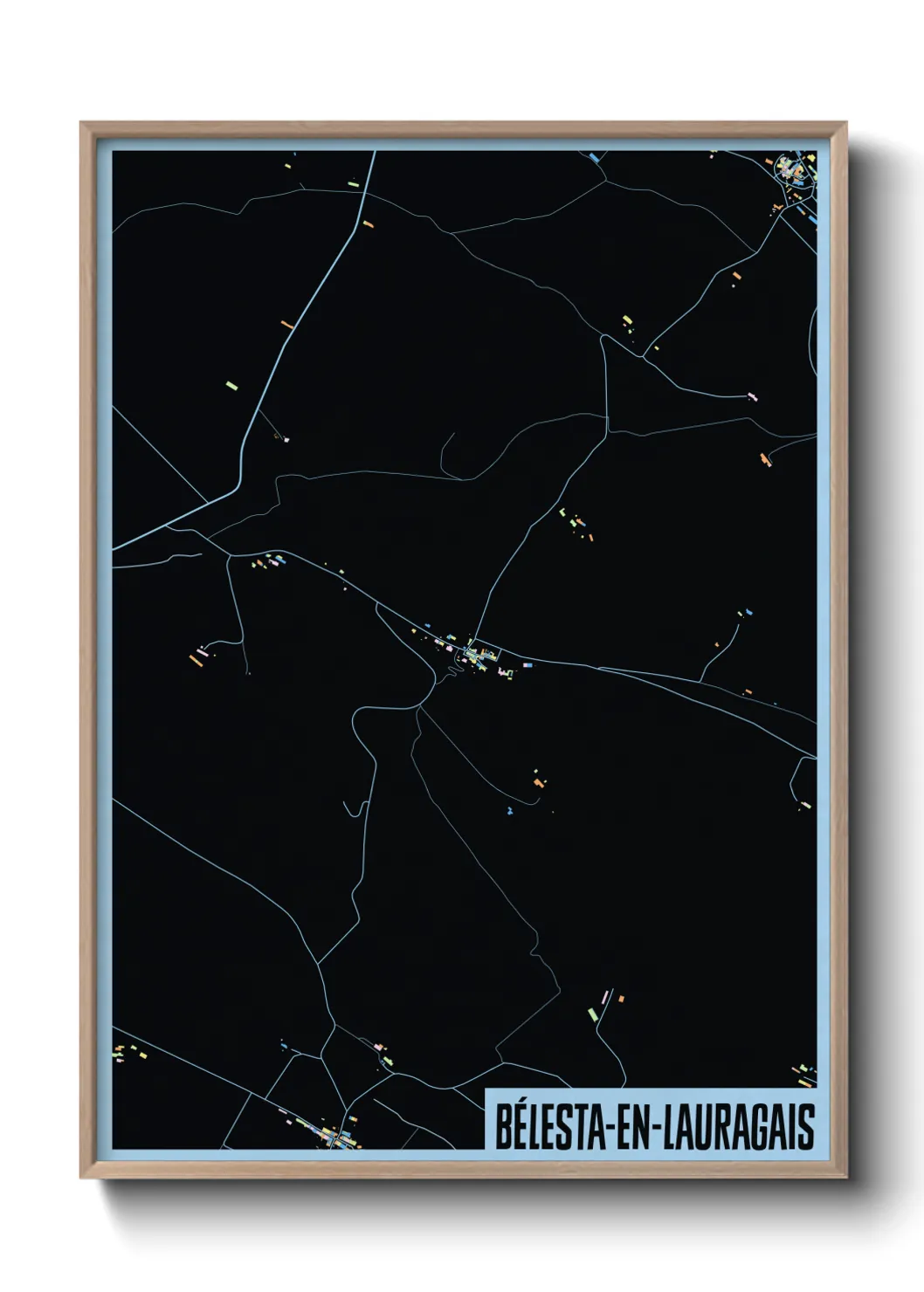 Une affiche de carte sur Bélesta-en-Lauragais