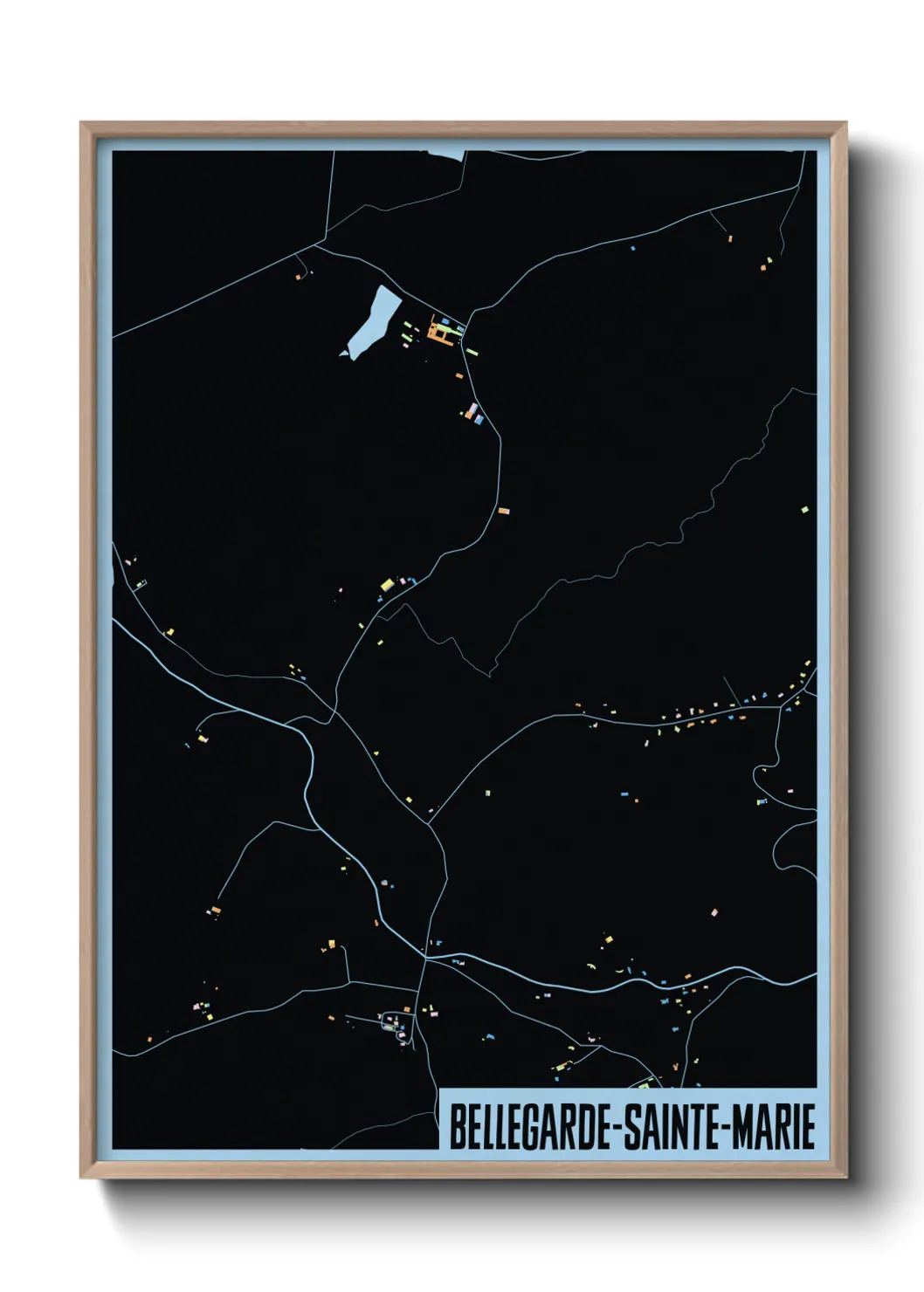 Une affiche de carte sur Bellegarde-Sainte-Marie