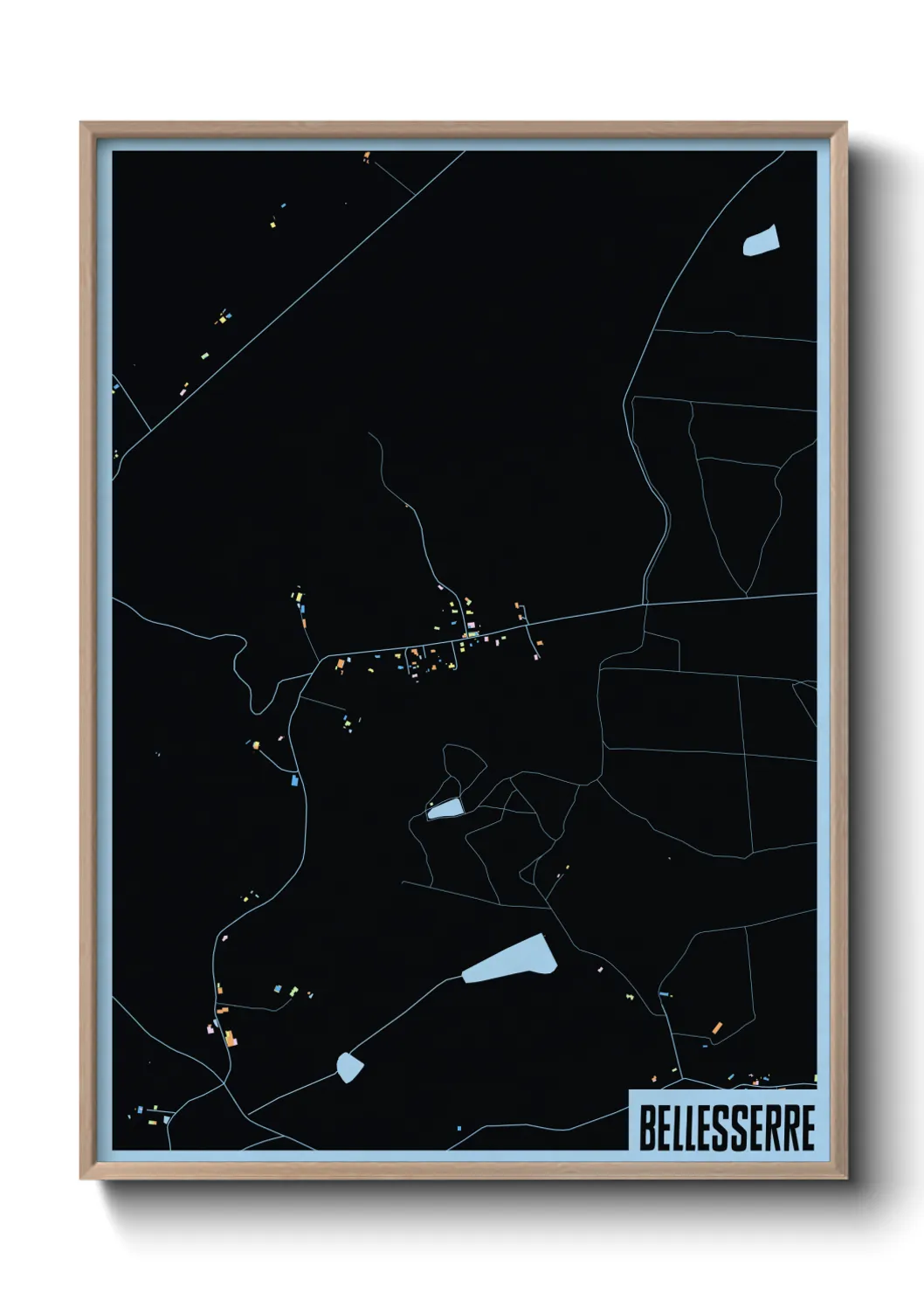 Une affiche de carte sur Bellesserre