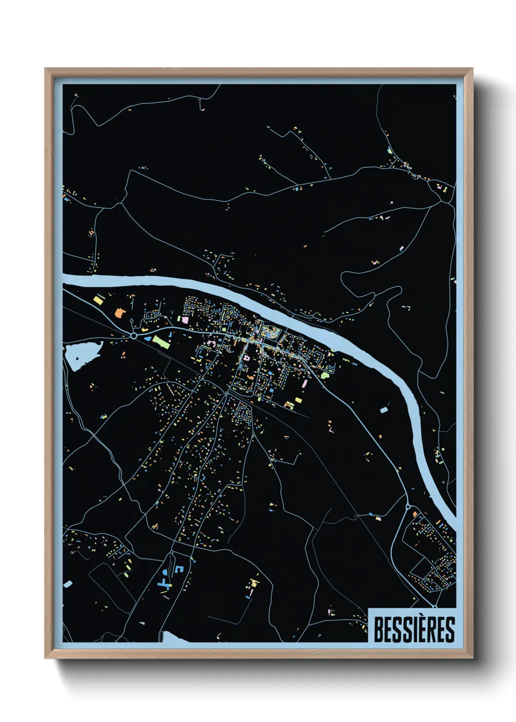 Une affiche de carte sur Bessières