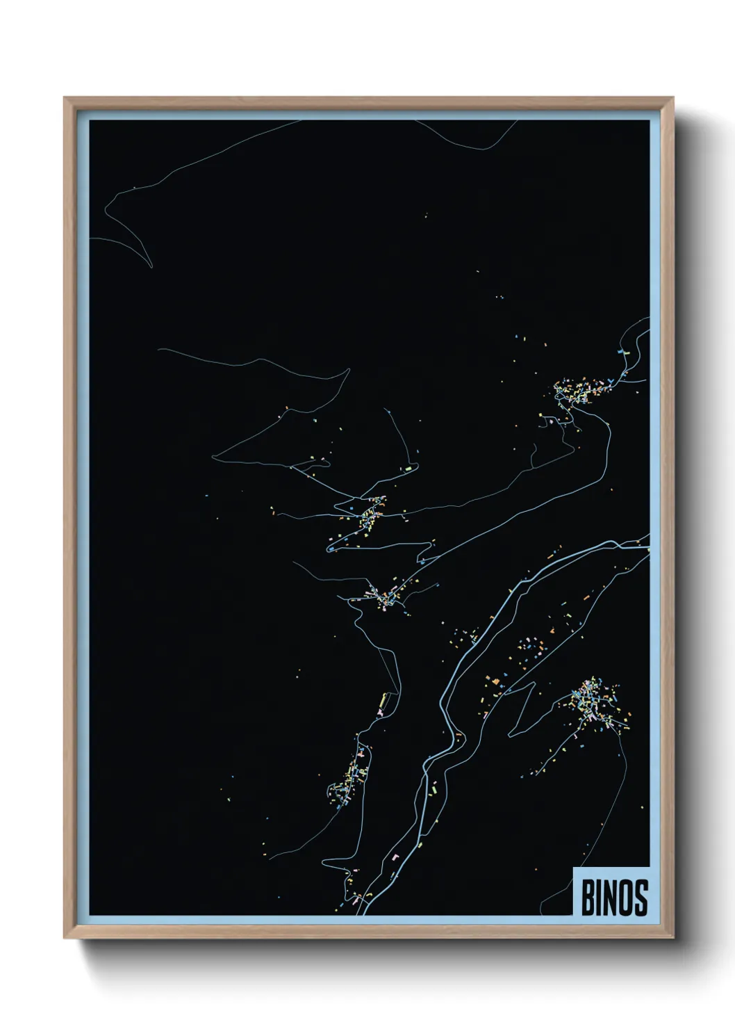 Une affiche de carte sur Binos