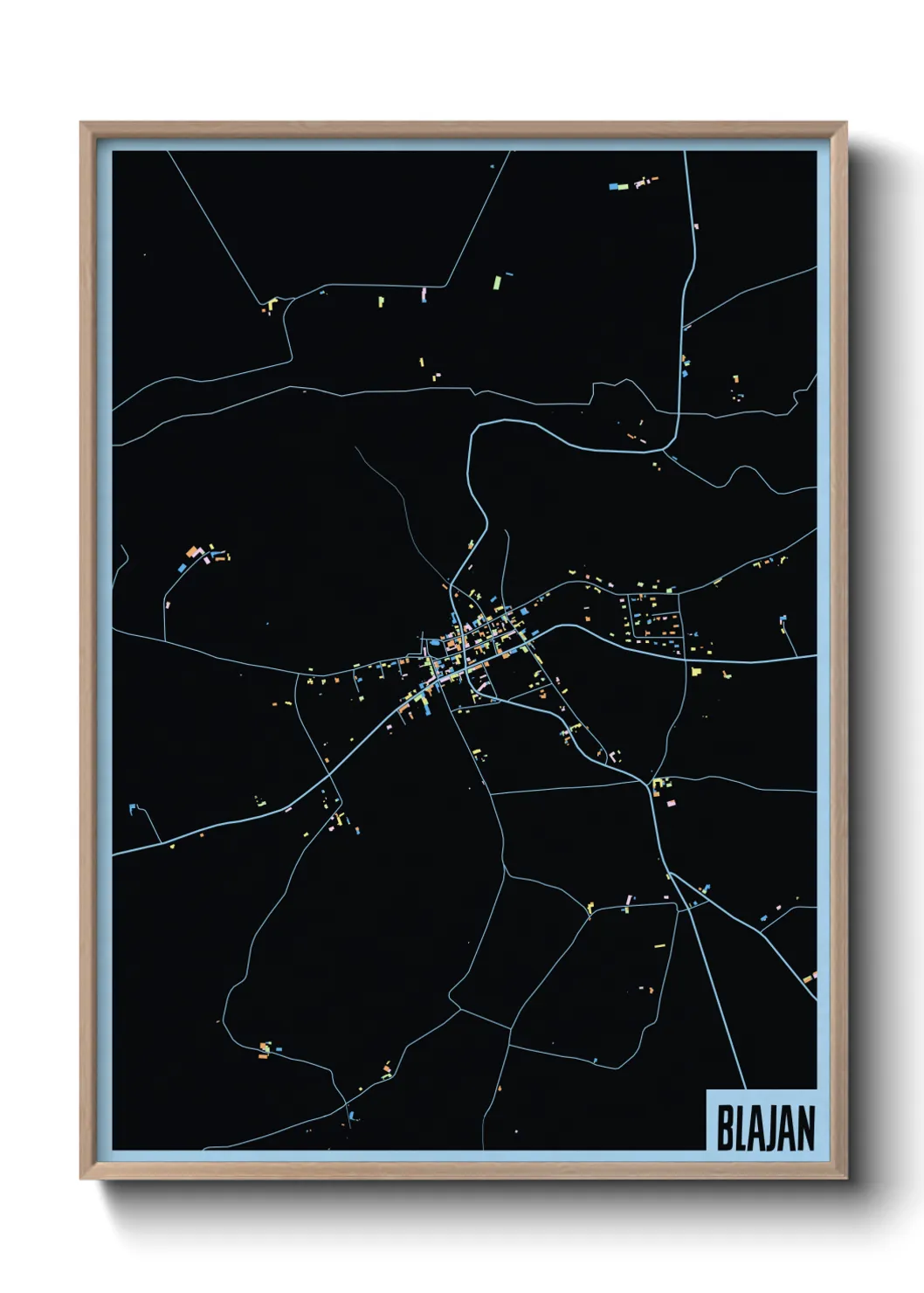 Une affiche de carte sur Blajan