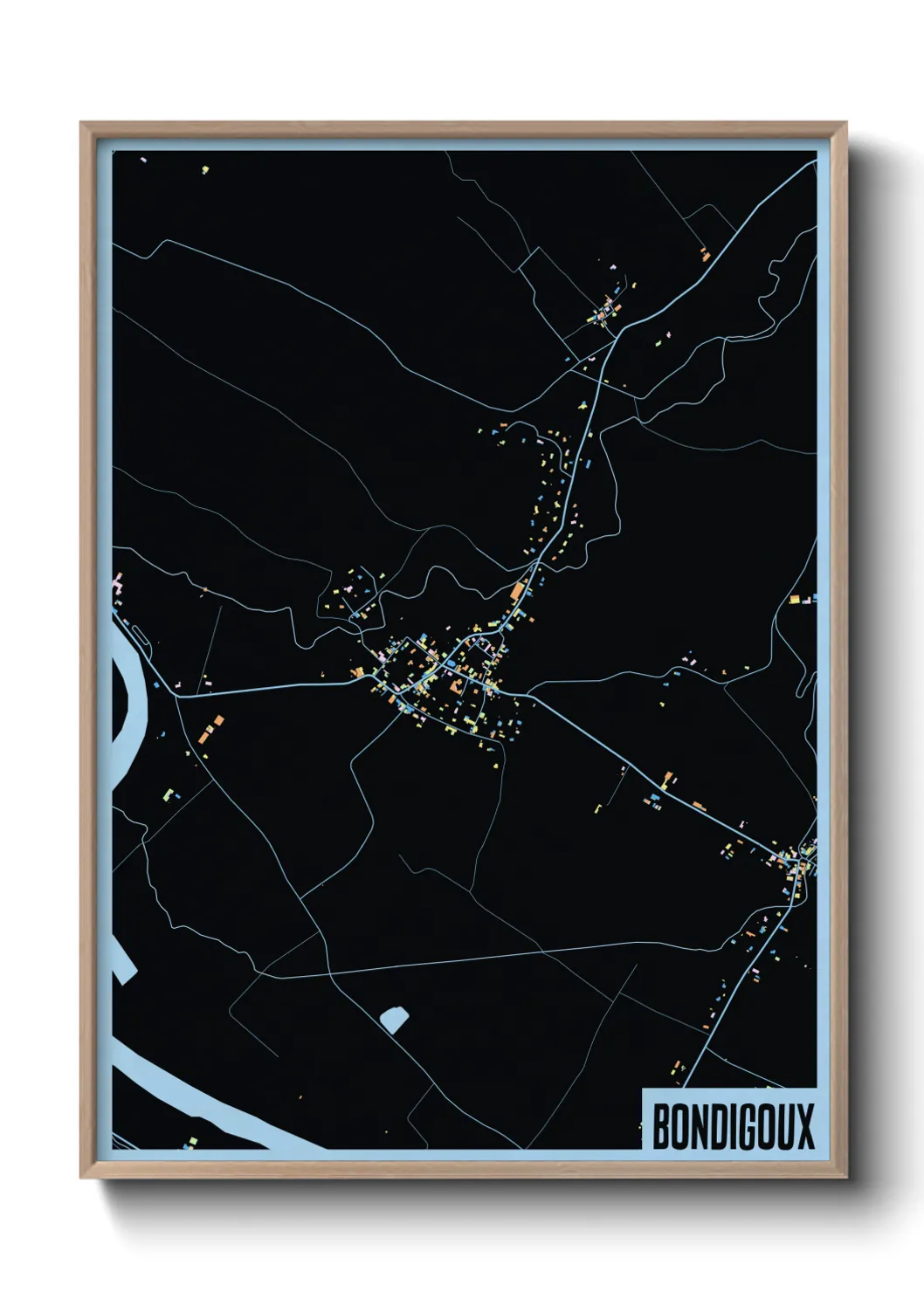 Une affiche de carte sur Bondigoux