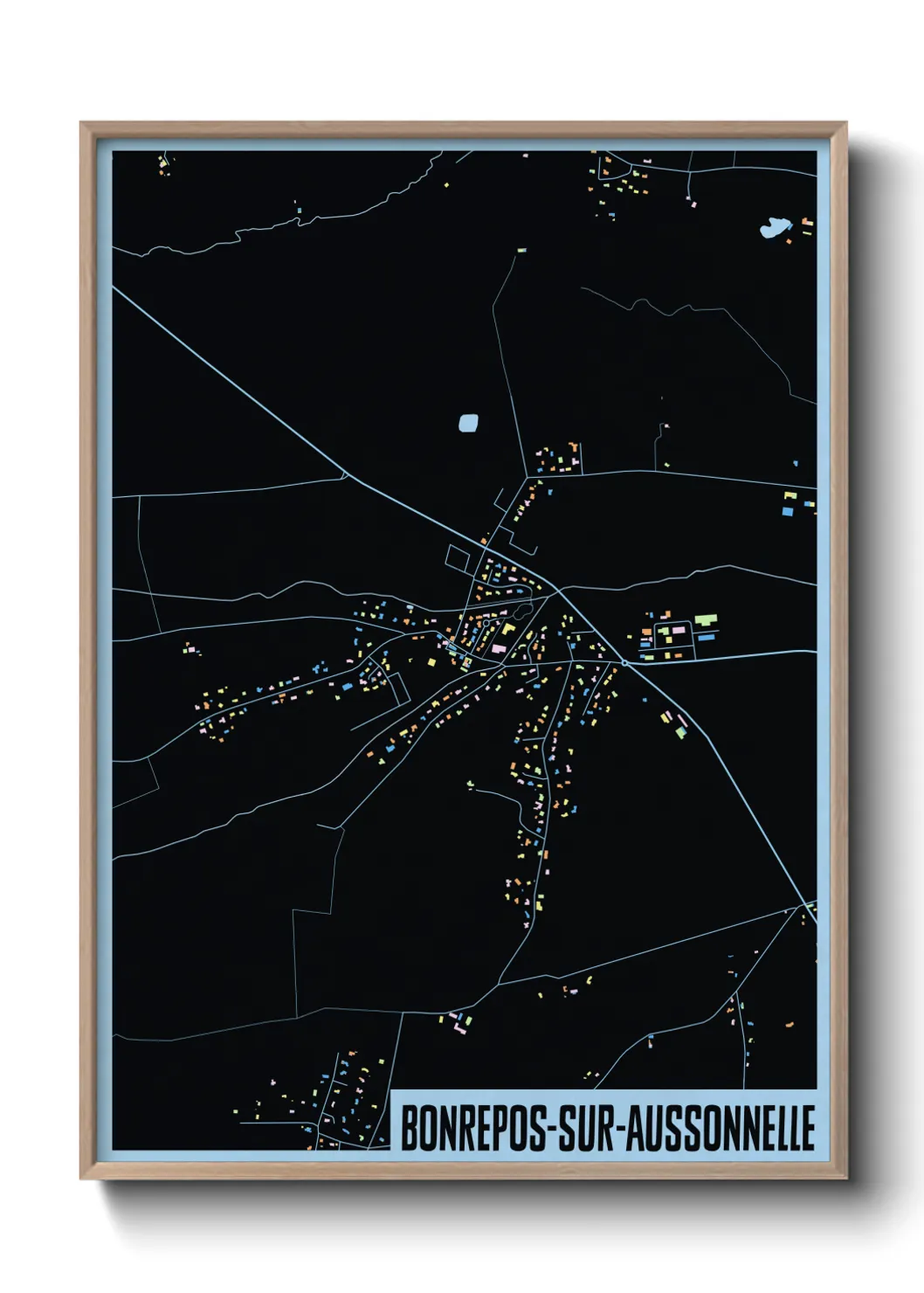 Une affiche de carte sur Bonrepos-sur-Aussonnelle