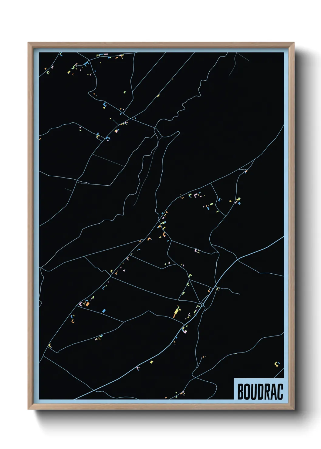 Une affiche de carte sur Boudrac