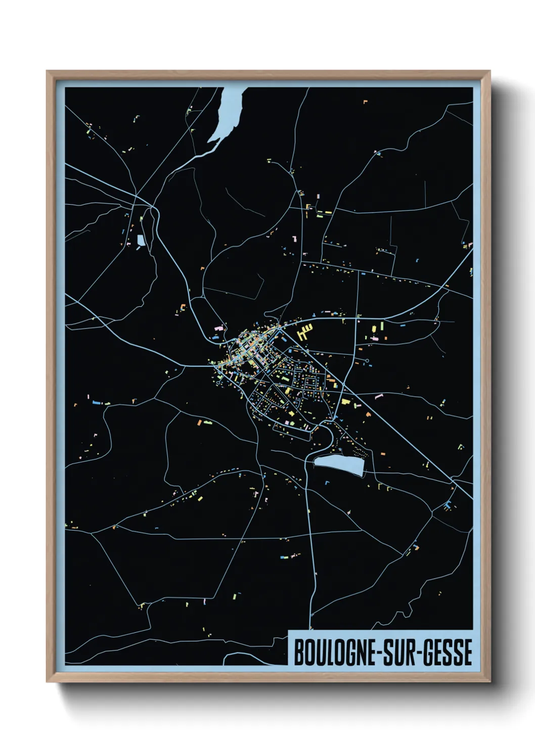 Une affiche de carte sur Boulogne-sur-Gesse