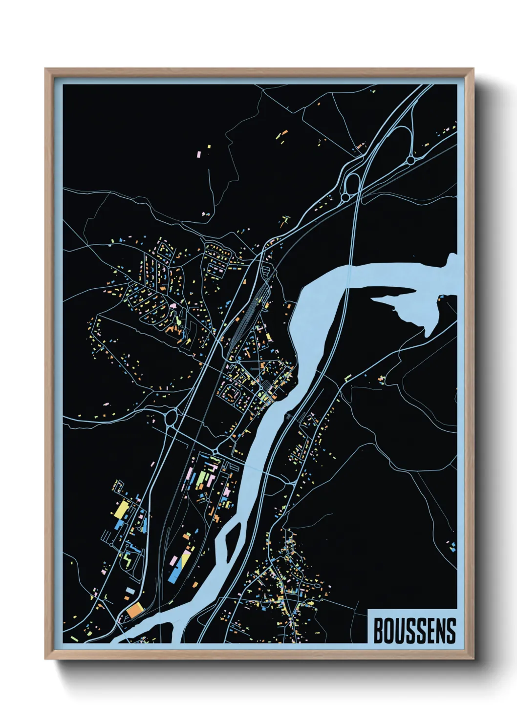 Une affiche de carte sur Boussens