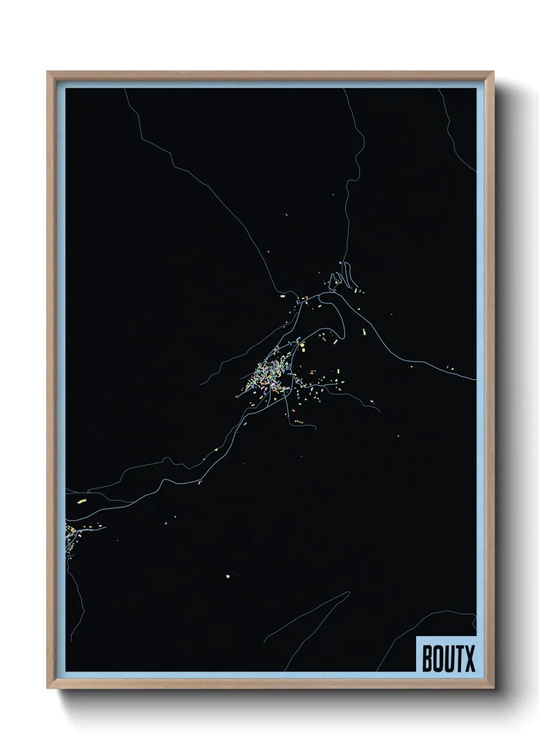 Une affiche de carte sur Boutx