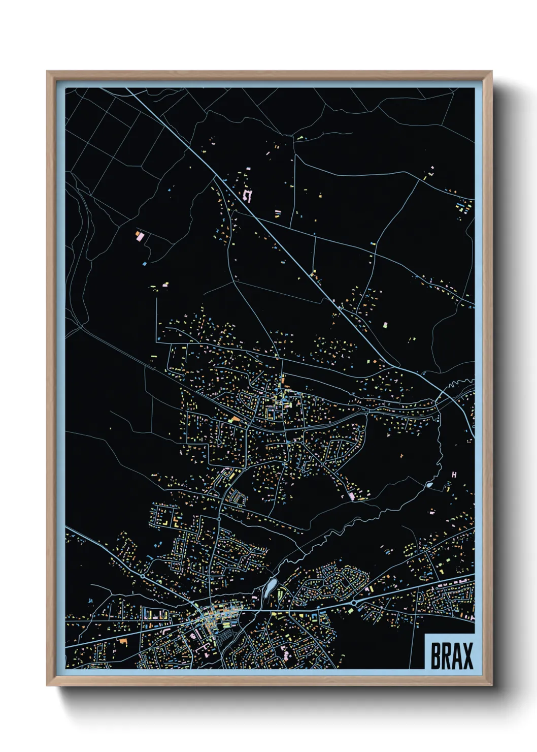 Une affiche de carte sur Brax