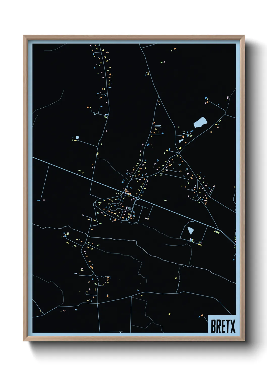 Une affiche de carte sur Bretx