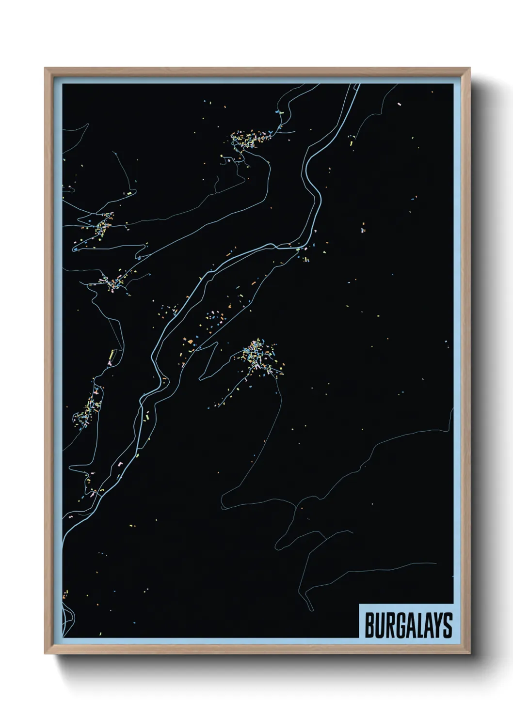 Une affiche de carte sur Burgalays