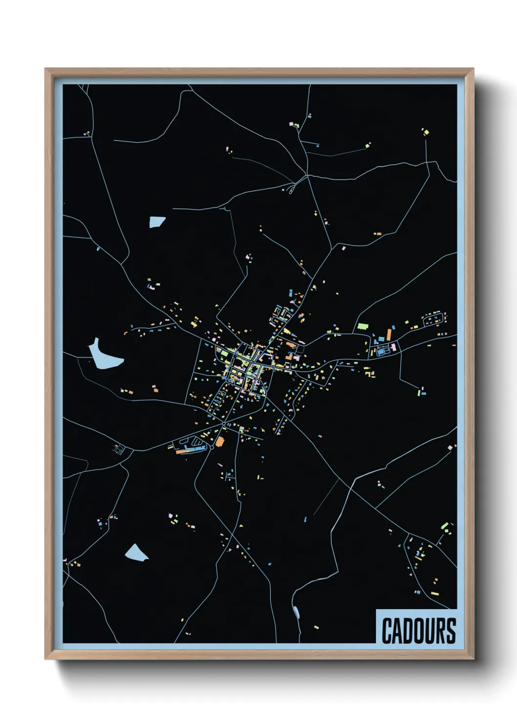 Une affiche de carte sur Cadours